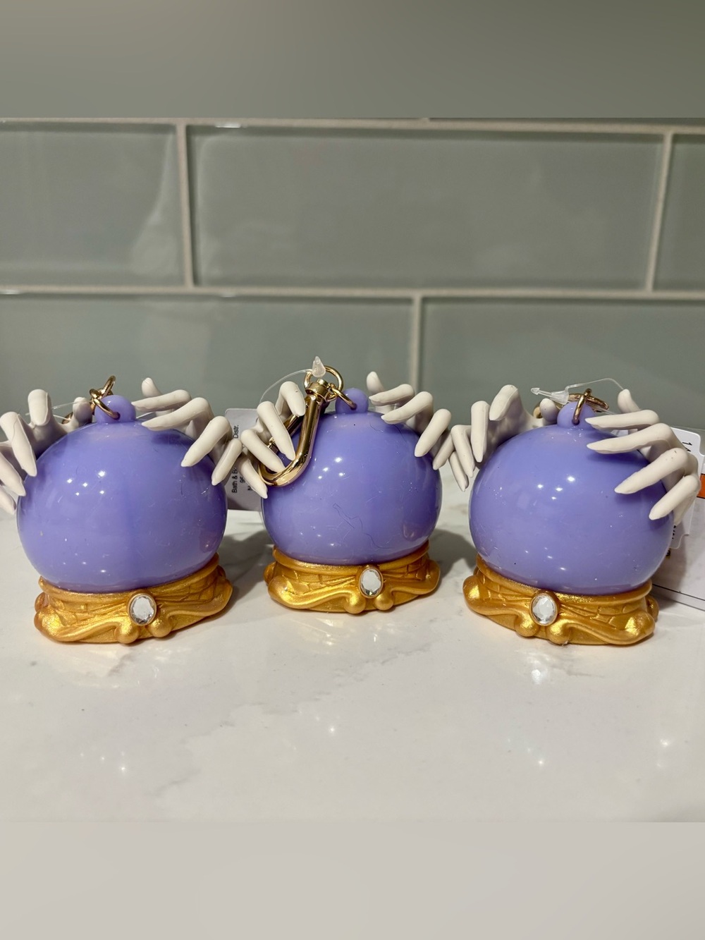 3x Bath & Body Works Halloween Crystal Ball Witch Hand Pocketbac Holders